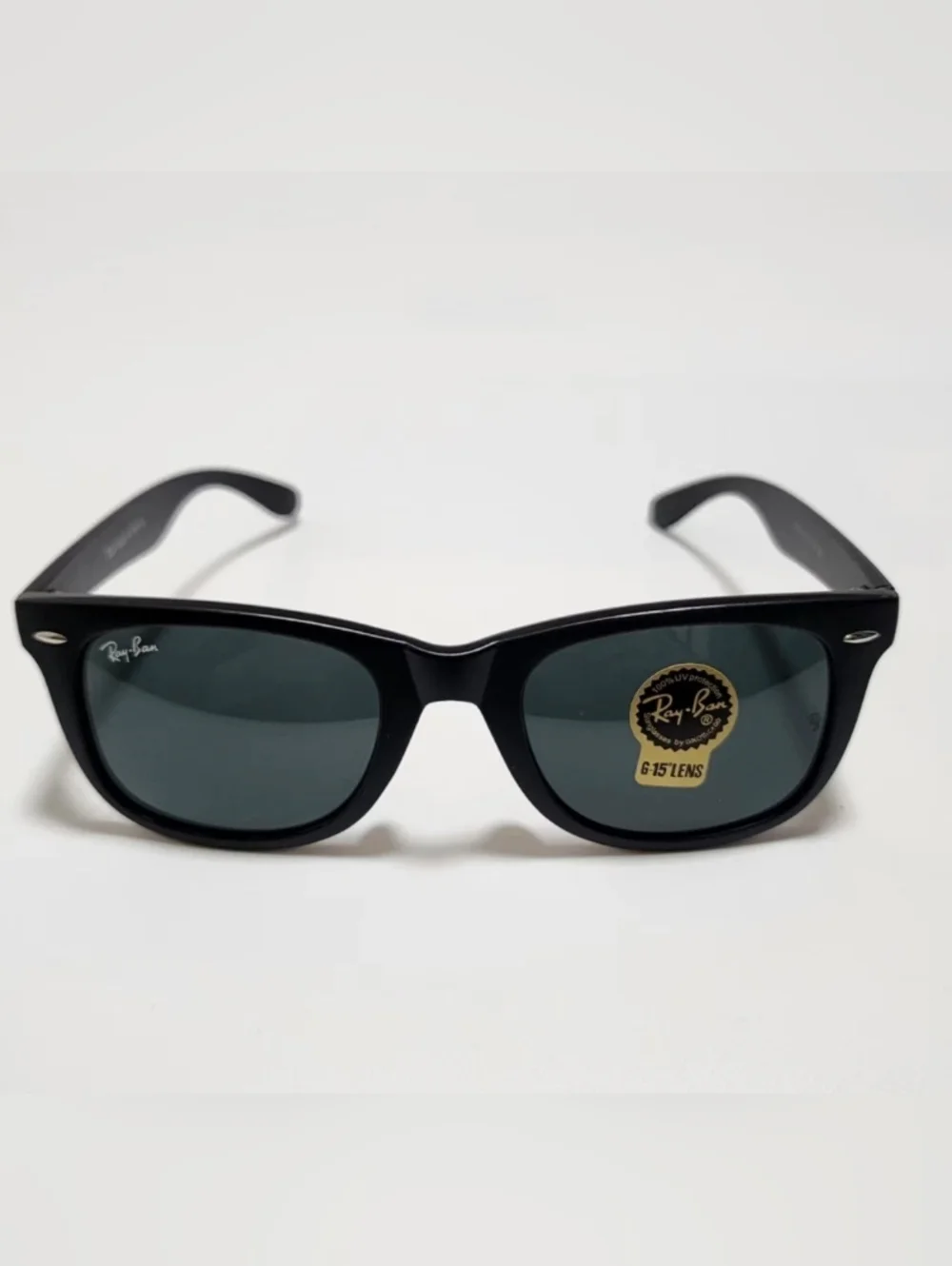 New Damaged Box 50mm Ray-Ban Wayfarer Black Frames Dark Grey Lenses G-15 RB2140 - Picture 1 of 5